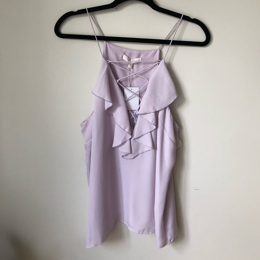 Nordstrom Lilac Ruffle Blouse